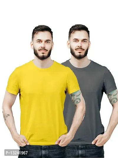 OZIO Men's Cotton Sports Round Neck T Shirt-Combo Pack of 2