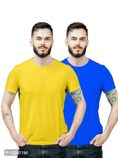 OZIO Men's Cotton Sports Round Neck T Shirt-Combo Pack of 2