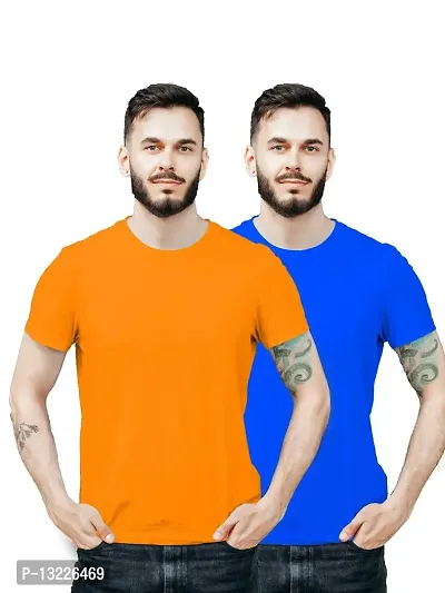 OZIO Men's Cotton Sports Round Neck T Shirt-Combo Pack of 2