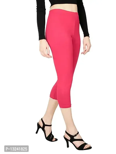 Feather Feel Women's Magenta Pink Capri Legging-thumb3