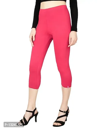 Feather Feel Women's Magenta Pink Capri Legging-thumb2