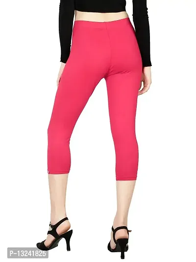 Feather Feel Women's Magenta Pink Capri Legging-thumb4