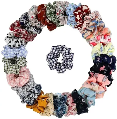 Myra collection? 24 pcs Hair scrunchies for Women Elastic Floral Hair Bands Rubber Band (Multicolor)