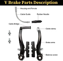 NSV Bicycle Power Brake V Shape Set 3 ink 1 panja Set And Lever Set AndWire Set Bicycle Brake Disk-thumb1