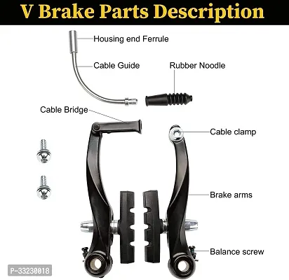 NSV Bicycle Power Brake V Shape Set 3 ink 1 panja Set And Lever Set AndWire Set Bicycle Brake Disk-thumb2