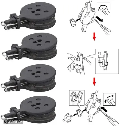 NSV Combo Of 4 Round Black Pads For Bicycle And Bike Disk Brake Pads Bicycle Brake Disk-thumb3