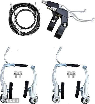 NSV Bicycle Power Brake V Shape Set 3 ink 1 panja Set And Lever Set AndWire Set Bicycle Brake Disk-thumb0