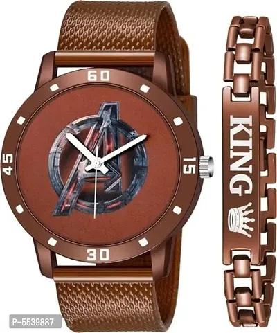 Stylish leather belt men watch