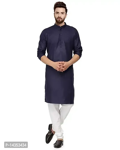 Neavy Blue Cross Kurta-thumb0