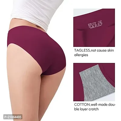 ( Pack of 3) Women's Ice Silk Blend Invisible Lines No Show Hipster Panty-thumb2