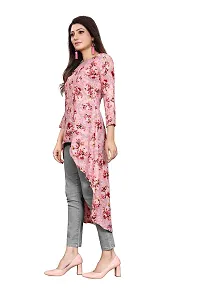 Glance Designs Women's Crepe Floral Printed High Low Regular Fit Top-thumb3