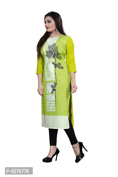 BLANCORA Women's Digital Printed Crepe Straight 3/4th Sleeve Regular Kurta-thumb3