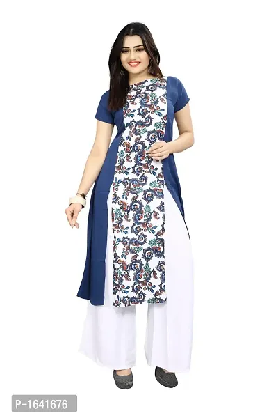 Printed Crepe Festive & Party Staright Kurta