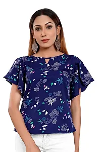 BLANCORA Women Crepe Floral Printed Regular Fit Top-thumb1