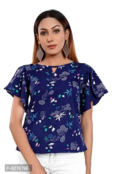 BLANCORA Women Crepe Floral Printed Regular Fit Top-thumb2