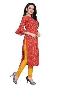 BLANCORA Women's Crepe Printed Bell Sleeve Keyhole Neck Straight Kurta Combo(Pack of 2) (combo132-133-XXL_Multicolor_XX-Large)-thumb2