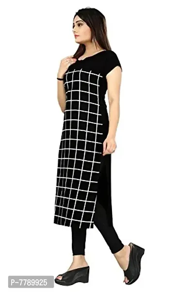 Glance Designs Woman's Printed Straight Cut Crepe Kurti_evi079-thumb2