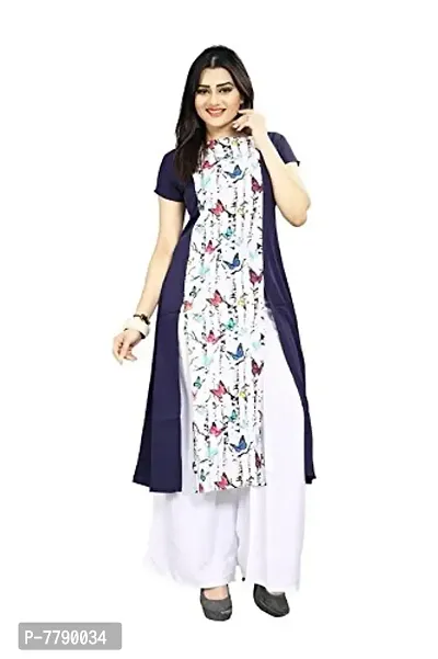 Glance Designs Women's Double Layer Multi-Colour Digital Printed Crepe Kurti_62_evg017-thumb0