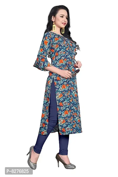 BLANCORA Women's Crepe Printed Bell Sleeve Keyhole Neck Straight Kurta Combo(Pack of 2)-thumb3