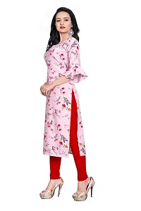 Glance Designs Women's Crepe Printed Bell Sleeve Keyhole Neck Straight Kurta-thumb2