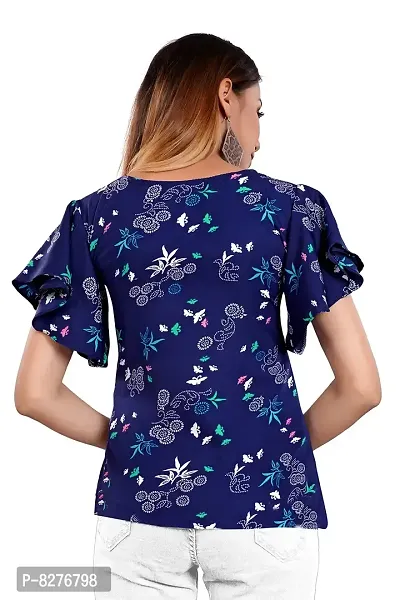 BLANCORA Women Crepe Floral Printed Regular Fit Top-thumb4