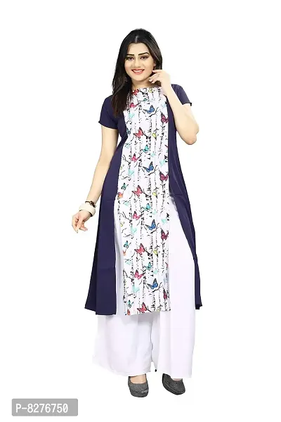 BLANCORA Women Crepe Straight Regular Kurta(BKRKU62A_Multicolor_Small)-thumb0