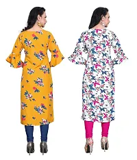 BLANCORA Women's Crepe Printed Bell Sleeve Keyhole Neck Straight Kurta Combo(Pack of 2)-thumb1