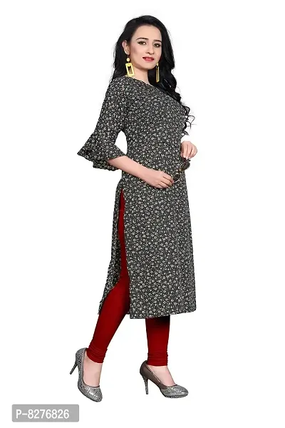 BLANCORA Women's Crepe Printed Bell Sleeve Keyhole Neck Straight Kurta Combo(Pack of 2) (combo132-133-XXL_Multicolor_XX-Large)-thumb4