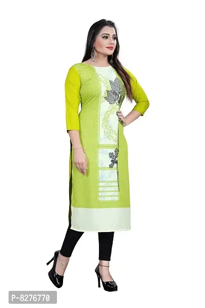 BLANCORA Women's Digital Printed Crepe Straight 3/4th Sleeve Regular Kurta-thumb2