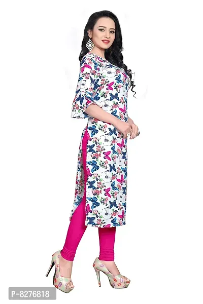 BLANCORA Women's Crepe Printed Bell Sleeve Keyhole Neck Straight Kurta Combo(Pack of 2)-thumb4