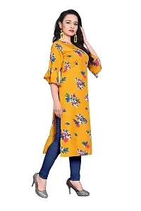 BLANCORA Women's Crepe Printed Bell Sleeve Keyhole Neck Straight Kurta Combo(Pack of 2)-thumb2