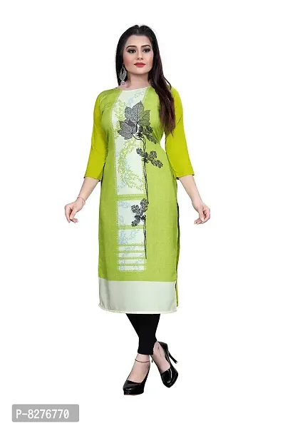 BLANCORA Women's Digital Printed Crepe Straight 3/4th Sleeve Regular Kurta-thumb0