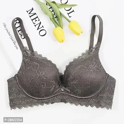 Stylish Blue Cotton Solid Bras For Women