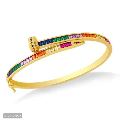 Cubic Zirconia Rainbow Color Bangle Bracelet-thumb0