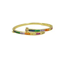 Cubic Zirconia Rainbow Color Bangle Bracelet-thumb2