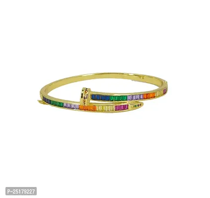 Cubic Zirconia Rainbow Color Bangle Bracelet-thumb3