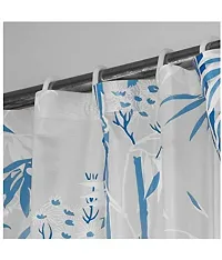 Glittering Stars Plastic / PVC ,Bathroom Water Proof Floral Shower Curtain 7ft (84 inches), Bamboo Leaves Design,1 pc (Bamboo Leaves Blue)-thumb1