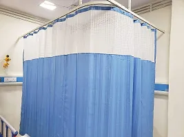 PVC Hospital Partition Curtain with Square net on top for ICU and Wards (7 FEET by 4.5 FEET, Blue)-thumb1
