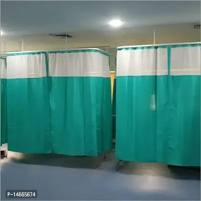 Hospital Curtains for Bed partition in Clinics, ICU and Wards - PVC (72 INCH Width x 84 INCH Height) (7 FEET by 6 FEET, Green)