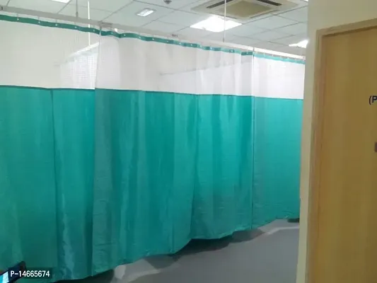 Hospital Curtains for Bed partition in Clinics, ICU and Wards - PVC (72 INCH Width x 84 INCH Height) (7 FEET by 6 FEET, Green)-thumb2