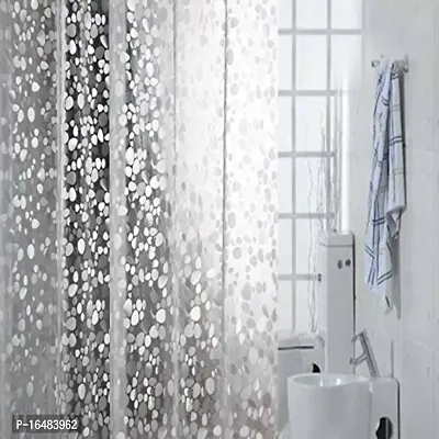 PVC Transparent Coin Design Shower Curtain with 8 Hooks, Waterproof (9 FEET by 4.5 FEET)-thumb2