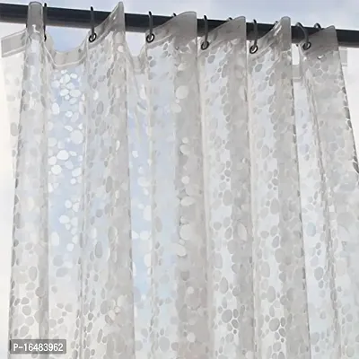 PVC Transparent Coin Design Shower Curtain with 8 Hooks, Waterproof (9 FEET by 4.5 FEET)-thumb3