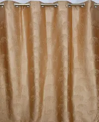 Dream Era Fine Decorative Polyester Cream Tree Punch Curtains for Window 2 Pc. Size 4 Feet x 6 Feet-thumb2
