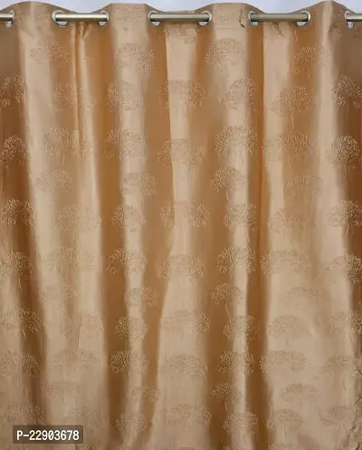 Dream Era Fine Decorative Polyester Cream Tree Punch Curtains for Window 2 Pc. Size 4 Feet x 6 Feet-thumb3