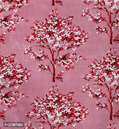 Dream Era Polyester Long Crush Tree Printed Curtain for Long Door 2 Pc. Color Maroon Size 4 Feet x 8 Feet-thumb4