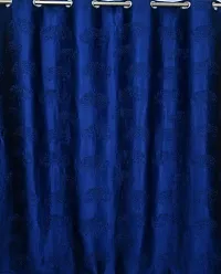 Dream Era Fine Decorative Polyester Blue Tree Punch Curtains for Window 2 Pc. Size 4 Feet x 6 Feet-thumb1