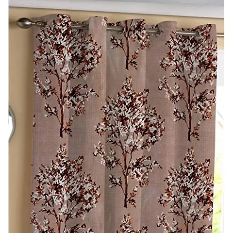 Dream Era Polyester Long Crush Tree Printed Curtain