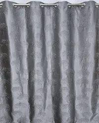 Dream Era Fine Decorative Polyester Grey Tree Punch Curtains for Window 2 Pc. Size 4 Feet x 6 Feet, Blackout-thumb2