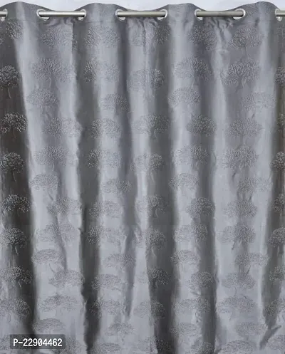 Dream Era Fine Decorative Polyester Grey Tree Punch Curtains for Window 2 Pc. Size 4 Feet x 6 Feet, Blackout-thumb3