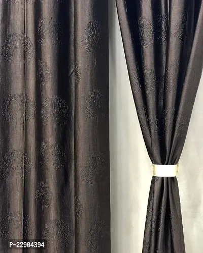 Dream Era Fine Decorative Polyester Brown Tree Punch Curtains for Window 2 Pc. Size 4 Feet x 6 Feet, Blackout